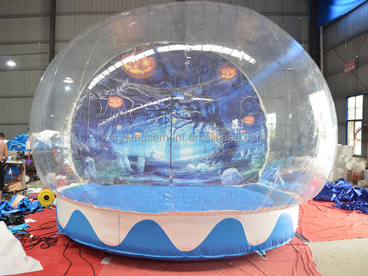 PORTABLE Halloween Snow Globe Tent Transparent Inflatable Bubble House Balloon For Kids