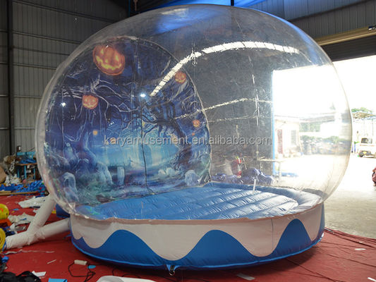 PORTABLE Halloween Snow Globe Tent Transparent Inflatable Bubble House Balloon For Kids