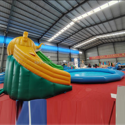 Customized Color PVC Elephant Theme Inflatable Water Park Combo Slide for Playground