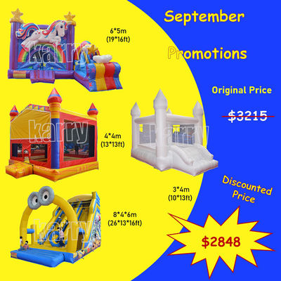 September Inflatable Castles Package Jumping Castle with Customized Color and Blower