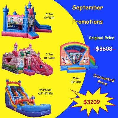 September Inflatable Castles Package Jumping Castle with Customized Color and Blower