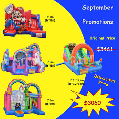 September Inflatable Castles Package Jumping Castle with Customized Color and Blower