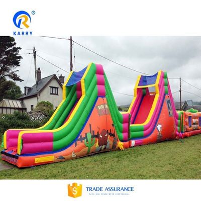 Customized Color Outdoor Amusement Park Inflatable Obstacle Course for Kids and Adults