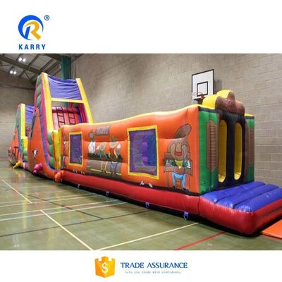 Customized Color Outdoor Amusement Park Inflatable Obstacle Course for Kids and Adults
