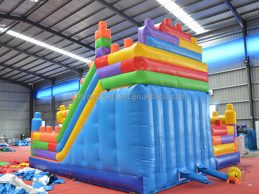 Colorful Kids Slide Inflatable Building Blocks Combination Bounce Slide for Adults