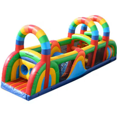 KR-OBS-904-2 Outdoor Playground Inflatable Assault Course Challenge with Exciting Rainbow