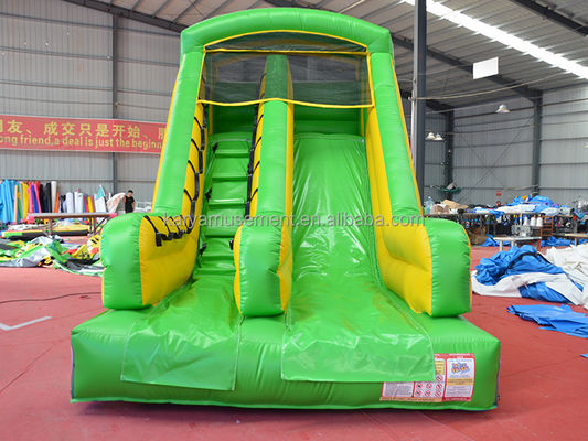 Indoor Park Essential Small Size Inflatable Bounce Slide with Design and Green Color