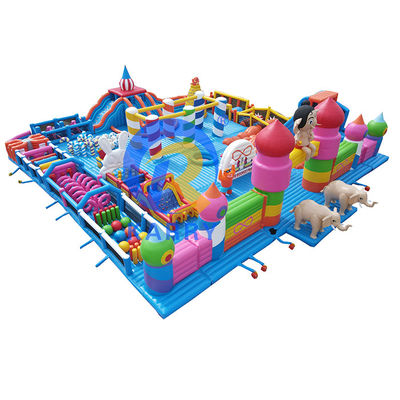 Blower Included Inflatable Obstacle Course Fun City with Climbing Stair and Slide