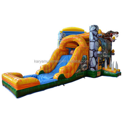 Features PORTABLE Inflatable Jungle Dino Bouncer House with Slide and Unisex Design