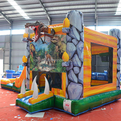 Features PORTABLE Inflatable Jungle Dino Bouncer House with Slide and Unisex Design
