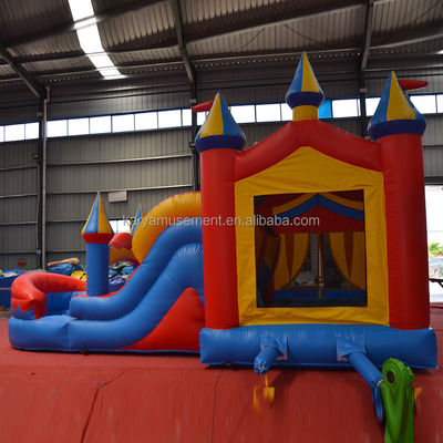 14 Years up Commercial Macaron-themed Inflatable Bounce House with Slide Pool and Blower