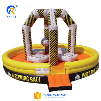 Design Outdoor Inflatable Wrecking Ball Game Interactive Sports Game With Certificate