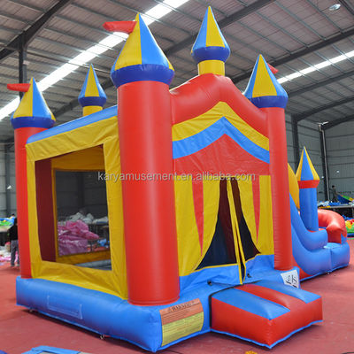 14 Years up Commercial Macaron-themed Inflatable Bounce House with Slide Pool and Blower