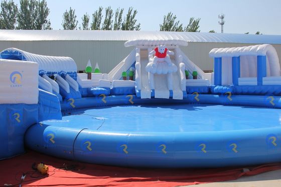 Enjoy Indoor Water Fun with 5-10 Passenger Inflatable Water Slide and Large Round Pool