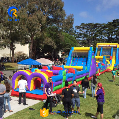 PVC Inflatable Obstacle Course Combo Bounce House with Climbing Wall