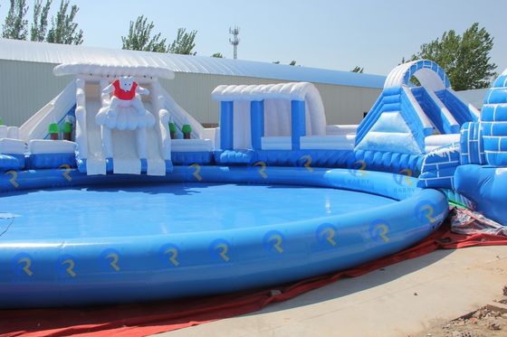 Enjoy Indoor Water Fun with 5-10 Passenger Inflatable Water Slide and Large Round Pool
