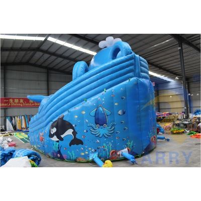 CE Blower and Repair Accessories Included Inflatable Water Park with Shark Slide