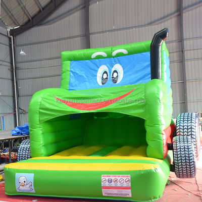 Kids Indoor Outdoor Bungee Trampoline Inflatable Bouncy Castle Jumper Green Tractor