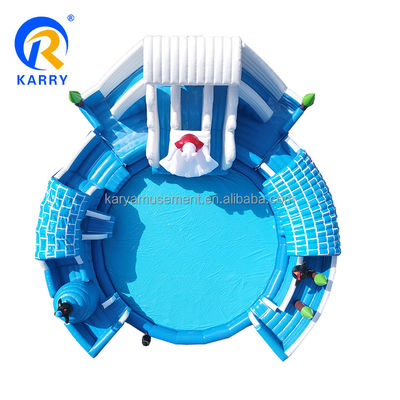 Oversize Swimming Pool Moonwalk Inflatable Water Park for Kids and Adults Polar Bear Water Slide