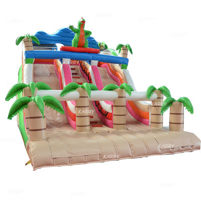 Family Party Amusement Equipment Digital Printing Dinosaur Slide Inflatable Castle