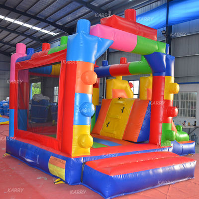 Affordable Inflatable Castle Slide Combination with Trendy Building Block Design