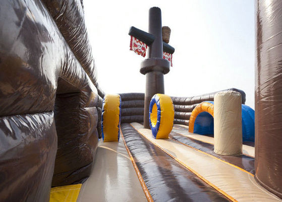 Customized color water slide inflatable pool for pirate ship inflatable water park