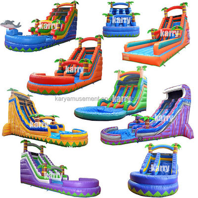 Custom Size Inflatable Water Palm Tree Slide with Kids Play Pool Bouncing Jumping Water Slides PVC Better