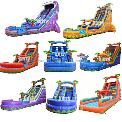 Custom Size Inflatable Water Palm Tree Slide with Kids Play Pool Bouncing Jumping Water Slides PVC Better