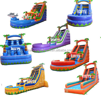 Custom Size Inflatable Water Palm Tree Slide with Kids Play Pool Bouncing Jumping Water Slides PVC Better