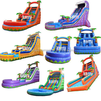Custom Size Inflatable Water Palm Tree Slide with Kids Play Pool Bouncing Jumping Water Slides PVC Better