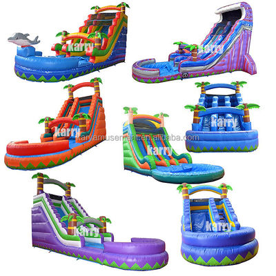 Custom Size Inflatable Water Palm Tree Slide with Kids Play Pool Bouncing Jumping Water Slides PVC Better