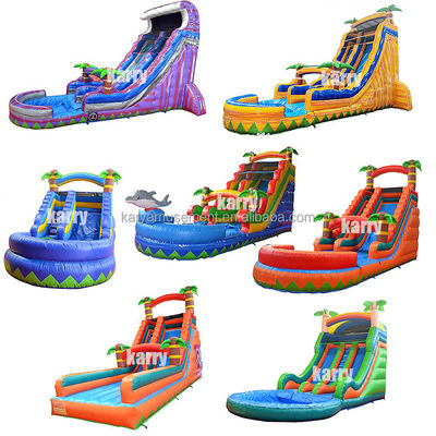 Custom Size Inflatable Water Palm Tree Slide with Kids Play Pool Bouncing Jumping Water Slides PVC Better
