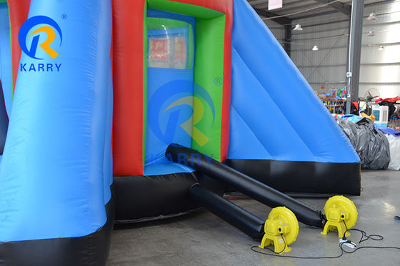Custom Logo Printed PVC Inflatable Rocket Airborne Adventure Game for Kids and Adults