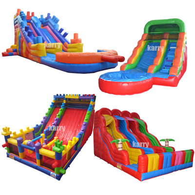 Customized Color Building Block Slide Inflatable Wet and Dry Jumping Slide for Outdoor Fun