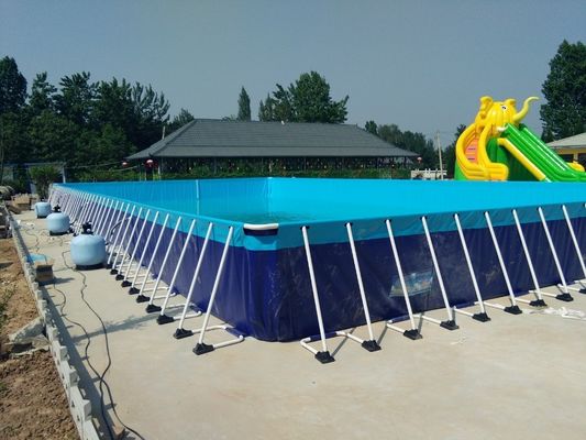 Rectangular Mental Frame Swimming Pool with Digital Printing Logo 0.9mm PVC Material