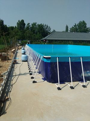 Rectangular Mental Frame Swimming Pool with Digital Printing Logo 0.9mm PVC Material