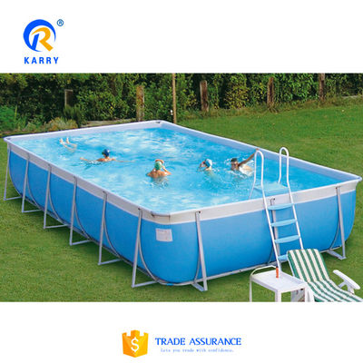 Rectangular Mental Frame Swimming Pool with Digital Printing Logo 0.9mm PVC Material