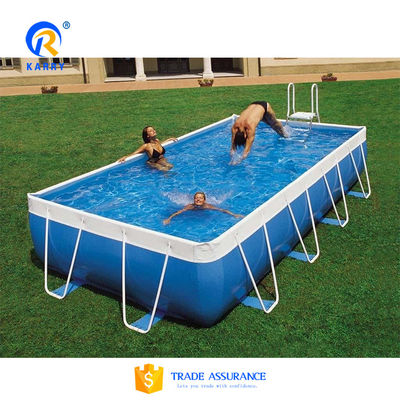 Rectangular Mental Frame Swimming Pool with Digital Printing Logo 0.9mm PVC Material