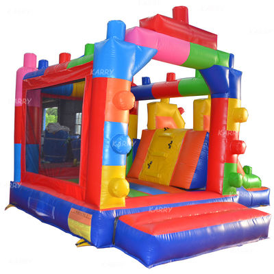 Customize Accepted MiNi Bounce House Building Block Inflatable Castle with Slide