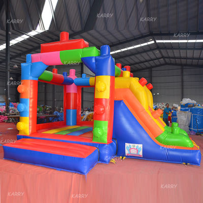 Customize Accepted MiNi Bounce House Building Block Inflatable Castle with Slide