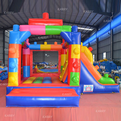 Customize Accepted MiNi Bounce House Building Block Inflatable Castle with Slide