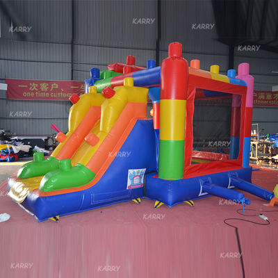 Customize Accepted MiNi Bounce House Building Block Inflatable Castle with Slide