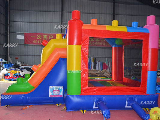Customize Accepted MiNi Bounce House Building Block Inflatable Castle with Slide