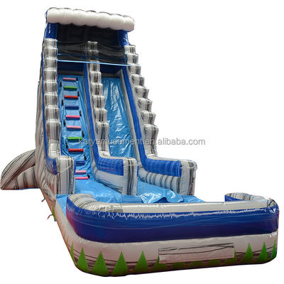 High Capacity 29ft Commercial Backyard Gray Marble Inflatable Water Slide with Pool