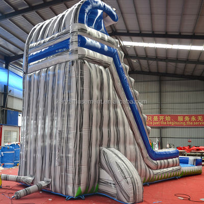 High Capacity 29ft Commercial Backyard Gray Marble Inflatable Water Slide with Pool