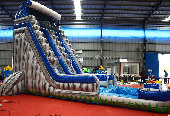 High Capacity 29ft Commercial Backyard Gray Marble Inflatable Water Slide with Pool