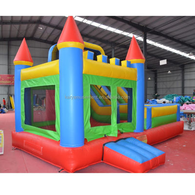 Features PORTABLE PVC Red N Blue Inflatable Castle with Pool N Slide Bouncer House