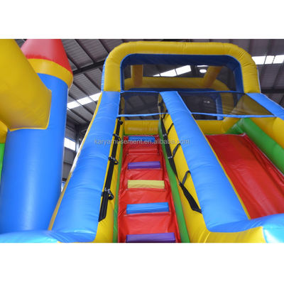 Features PORTABLE PVC Red N Blue Inflatable Castle with Pool N Slide Bouncer House