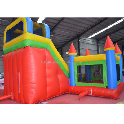 Features PORTABLE PVC Red N Blue Inflatable Castle with Pool N Slide Bouncer House