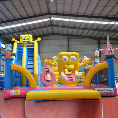 Kids Inflatable Trampoline with CE/EN71/EN14960 Certification and Sponge Bob Castle